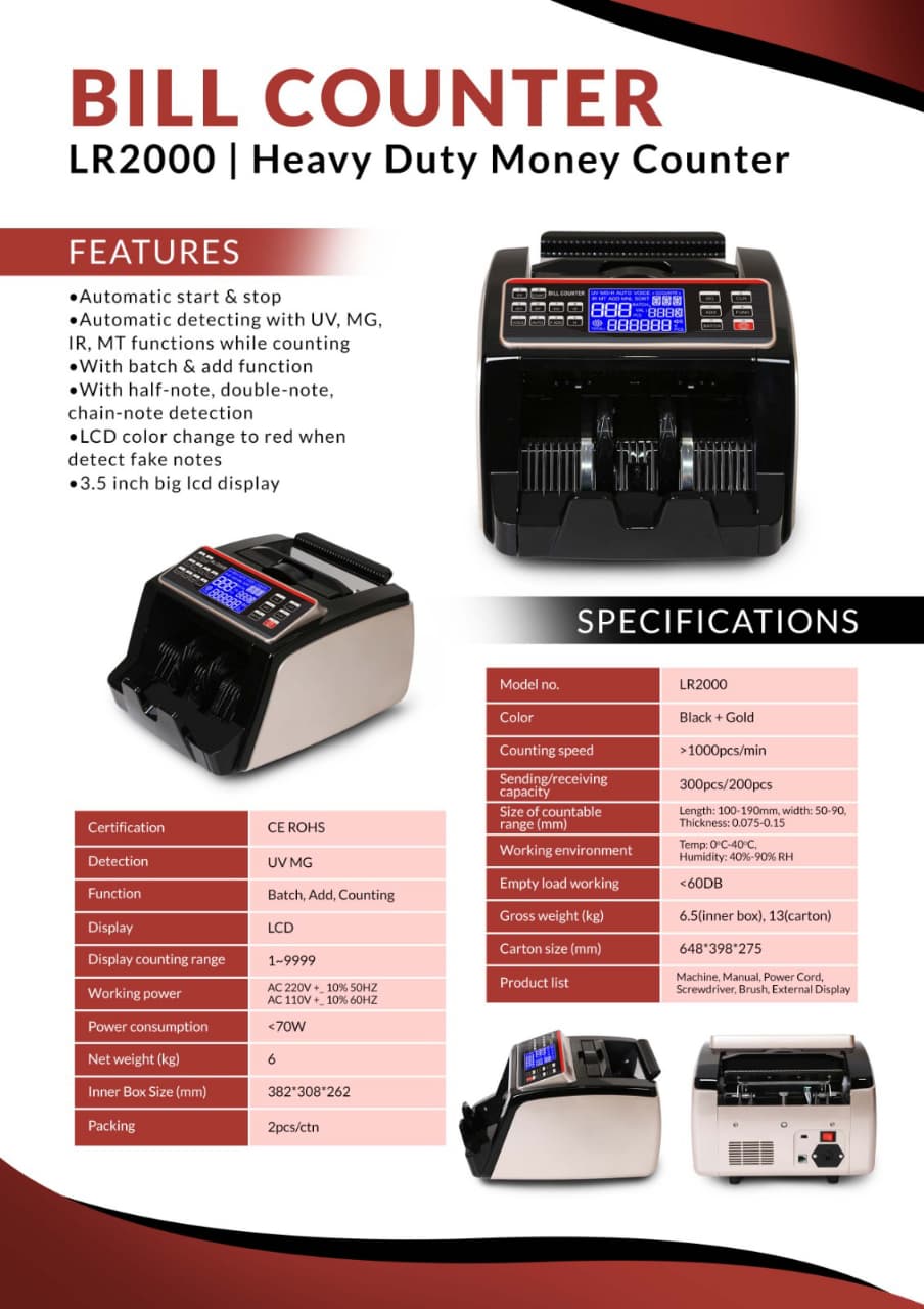 Bill Counter Heavy Duty Counting Machine